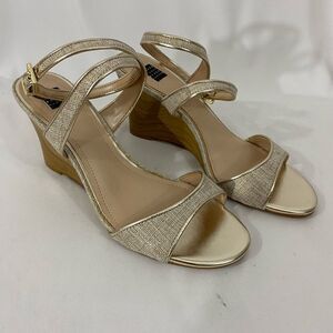 NWOT White House Black Market Ankle Strap Wedge Sandals
